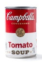 Tin can of CampbellÃ¢â¬â¢s brand tomato soup Royalty Free Stock Photo